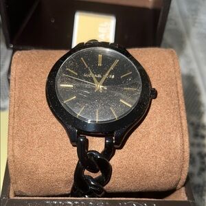 Michael Kors Black and Gold Women's Watch